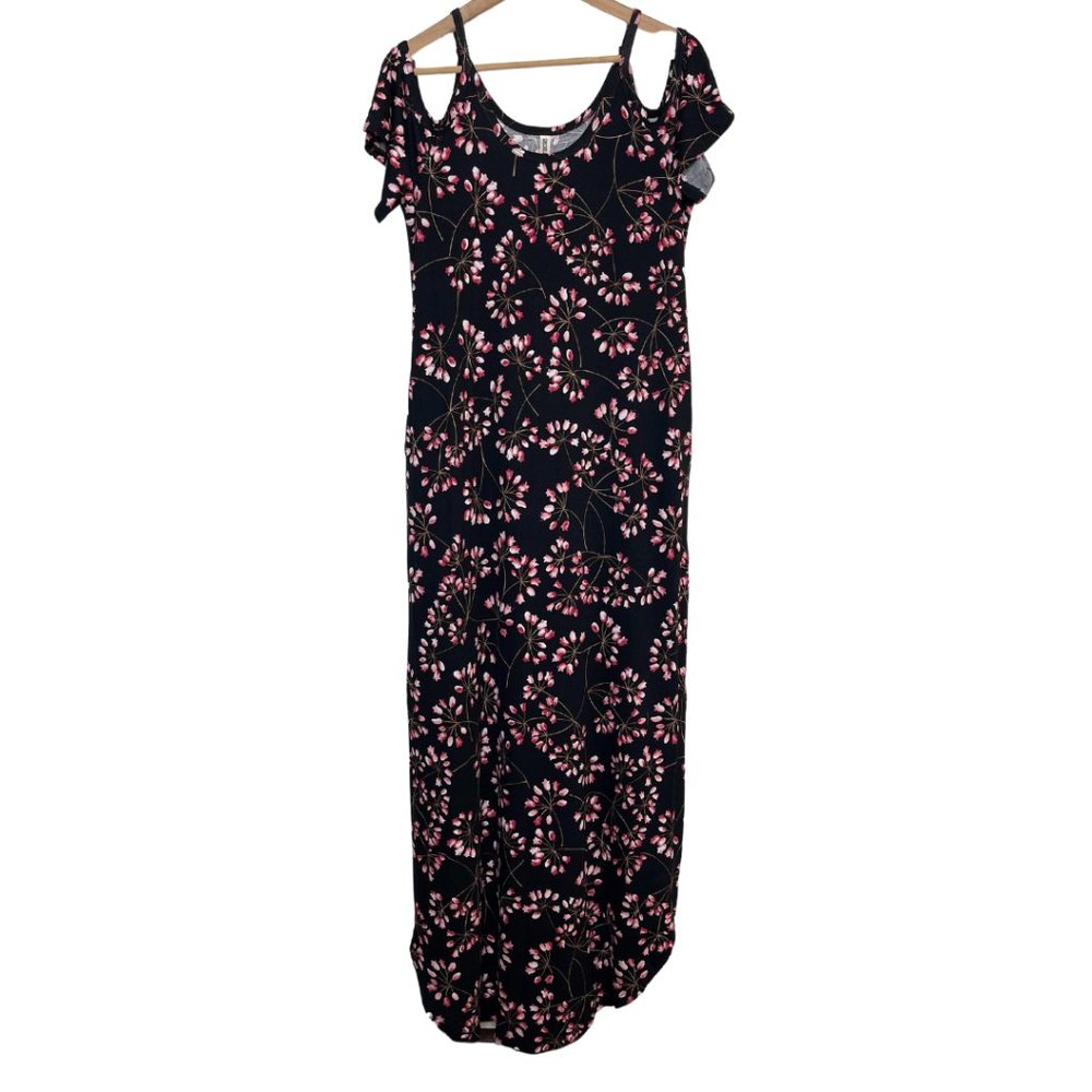 👗 GRECERELLE | Summer Casual Maxi Dress Strapless Strap Cold Shoulder | Size M